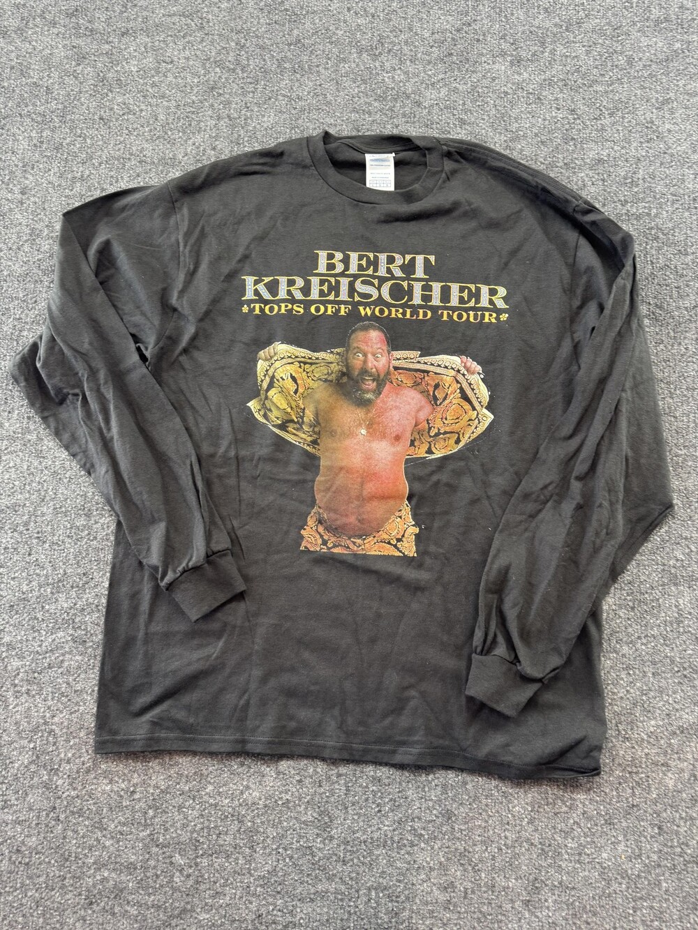 Bert Kreischer Shirt Mens Large Black Tops Off World Tour Graphic Long Sleeve